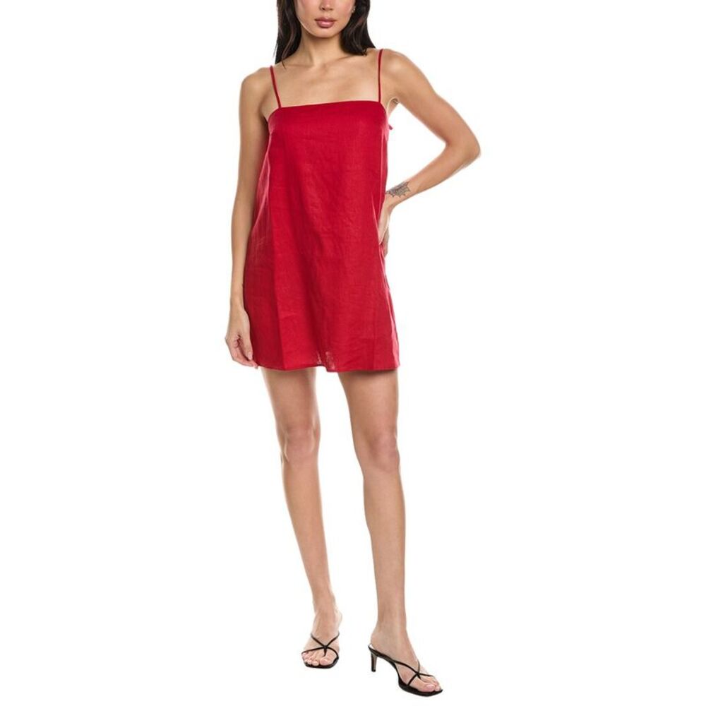 Seraphina Womens  Sleeveless Linen Mini Dress, Red
